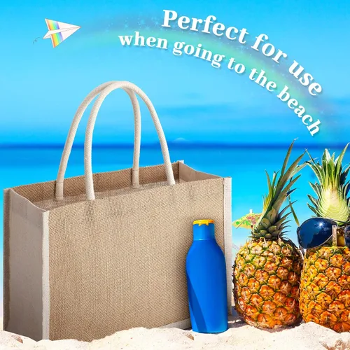 Miniatura 6 de Boao 10 bolsas pequeñas de yute de arpillera con asa, bolsas de regalo de yute para novias, bolsas de bienvenida de arpillera a granel para mujeres