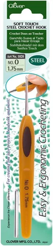 Miniatura 8 de Clover - Agujas de crochet de acero con tacto suave, No. 14/0.50mm (1027)