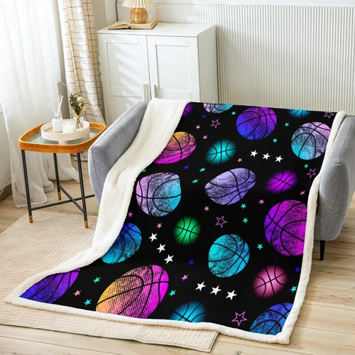 Miniatura 9 de Manfei Manta de flores de loto morado, manta de cama bohemia con libélula para niños, niñas, adultos, manta floral de acuarela para sofá, manta
