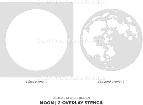 Miniatura 3 de Plantilla de luna - Plantillas de pintura mural para un cambio de imagen fácil de la habitación - Plantilla grande para pintar paredes - Plantilla