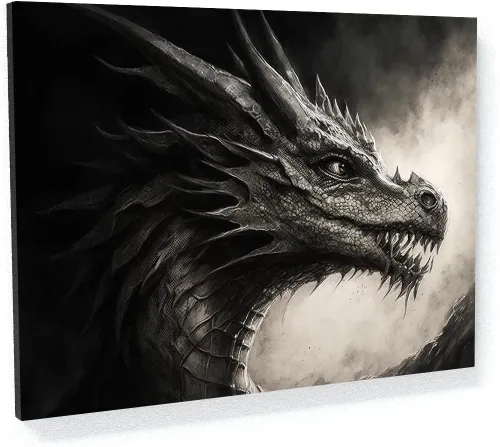 Miniatura 13 de Sense Canvas Dragon Creative 9 - Lienzo decorativo para pared, diseño de dragón para pared, póster grande para el hogar, 40 x 30 pulgadas, 0.75