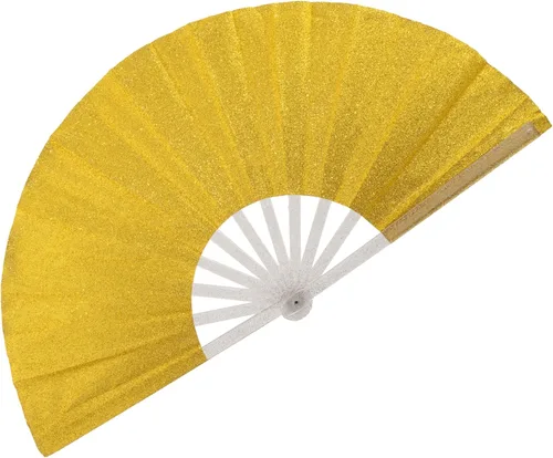 Miniatura 30 de 2 ventiladores plegables grandes de mano para hombres y mujeres, abanicos decorativos plegables, accesorios rave, utilizados para bailes, fiestas