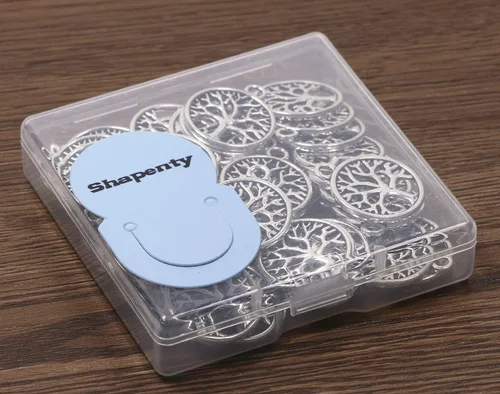 Miniatura 6 de Shapenty Dijes redondos de metal para el árbol de la vida, cuentas a granel, accesorios para hacer manualidades, pulseras, collares, aretes, Plata