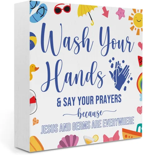 Miniatura 27 de Decoración de baño de playa, reglas de baño, estrellas de mar, decoración de verano, letrero de caja de madera para el hogar, oficina, estante