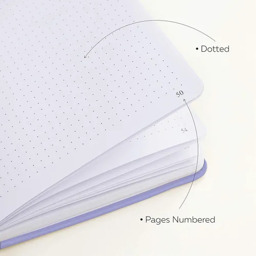 Miniatura 4 de Clever Fox Cuaderno con puntos, diario con páginas numeradas A5 5 x 8.25 pulgadas Lavanda