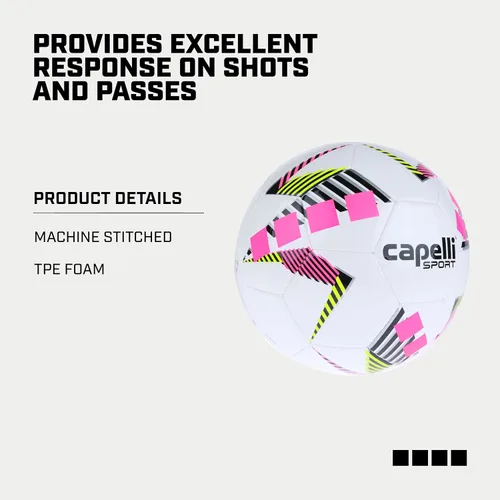 Miniatura 4 de Capelli Sport Balón de fútbol, Star Cubes Team Balón de fútbol para entrenamiento al aire libre e interior Rosa neón