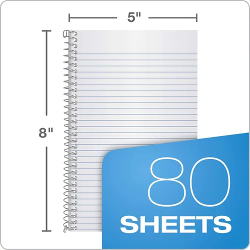 Miniatura 3 de Ampad Cuaderno de un solo alambre, reciclado, tamaño 8 x 5, 1 sujeto, cubierta verde, rayas estrechas, sin 3 agujeros perforados, 80 hojas por