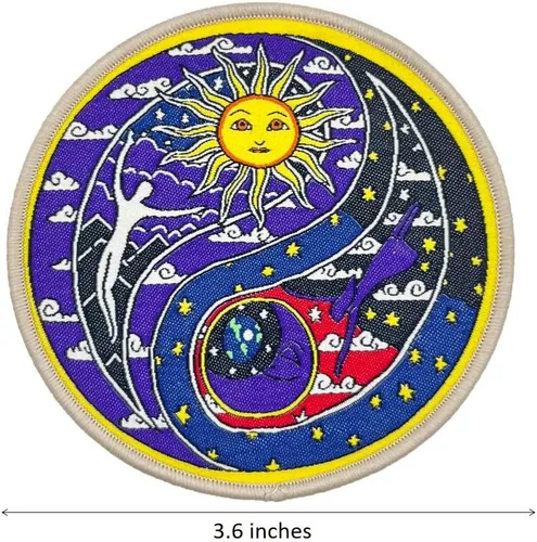 Miniatura 2 de Hippie Boho Sun Moon Yin Yang - Parche tejido para planchar
