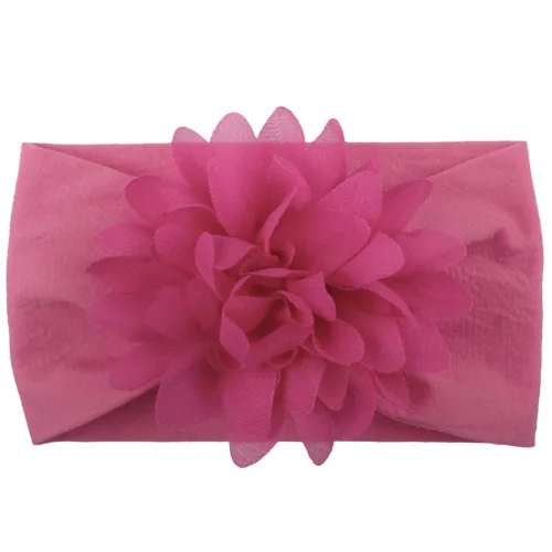 Miniatura 5 de Diademas de nailon suave para recién nacido, diseño de flores de gasa