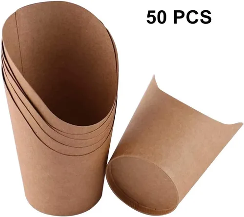 Miniatura 2 de KINGZHUO 50 unidades de papas fritas de 14 onzas, tazas de charcutería, desechables, para llevar, para fiestas, hornear, gofres, cajas de palomitas