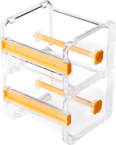 Miniatura 7 de molshine Paquete de 2 Dispensadores Transparentes de Escritorio Multi Washi Cinta de Enmascarar Almacenamiento, Cortador de Cinta, Soporte de Rollo