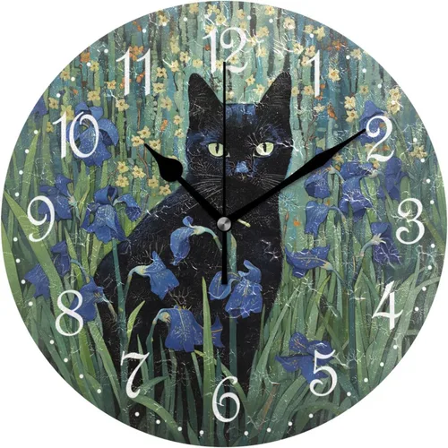 Miniatura 18 de ALAZA Reloj de pared de vaca de granja de 10 pulgadas, funciona con pilas, silencioso, sin tictac, decoración del hogar para cocina, sala de estar