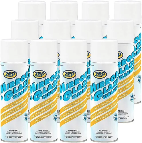 Zep Aerosol de plexiglás, espejo y vidrio, 18 onzas (caja de 12) 9801 - Limpiador de grado profesional