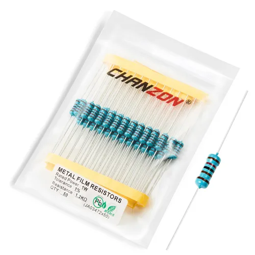 Miniatura 40 de Chanzon 50 piezas 1 W 10 Ω ohm Resistencia de película metálica fija de tolerancia 0.01 ±1% 10R MF Resistencias de agujero pasante con limitación
