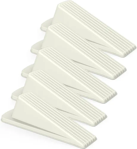 Miniatura 19 de Crosize Topes de puerta para parte inferior de la puerta, topes de puerta de goma premium, cuña de puerta resistente para alfombra, baldosa, Blanco