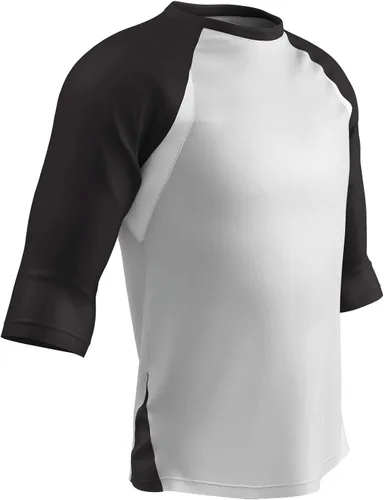Miniatura 6 de Champro Camiseta de béisbol ligera juvenil con manga raglán de tres cuartos de poliéster con inserciones de malla en los costados