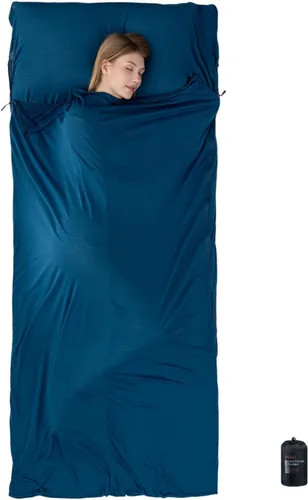 Miniatura 9 de BROWINT Forro 100% Thermolite para saco de dormir con 2 cremalleras, momia con capucha y rectangular para campamento; saco de dormir para adultos