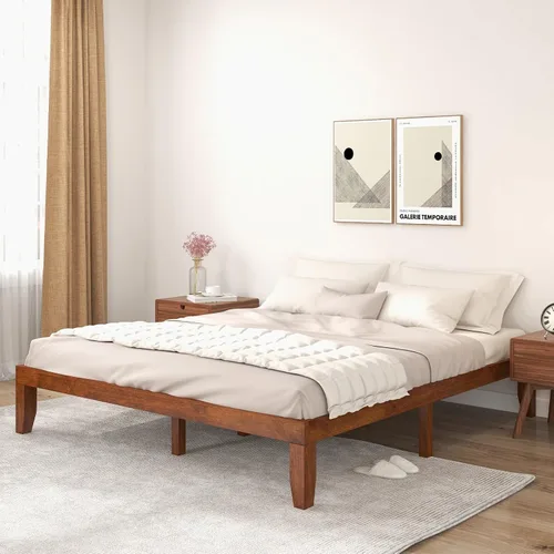 Miniatura 13 de COSTWAY Base de cama de plataforma de tamaño individual, base de colchón de madera de goma maciza de 14 pulgadas con soporte de listones