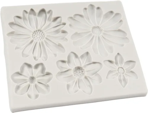 Miniatura 7 de Molde de silicona con diseño de flores de margarita, crisantemo, para decoración de pasteles, chocolate, cupcakes, caramelo, azúcar, manualidades
