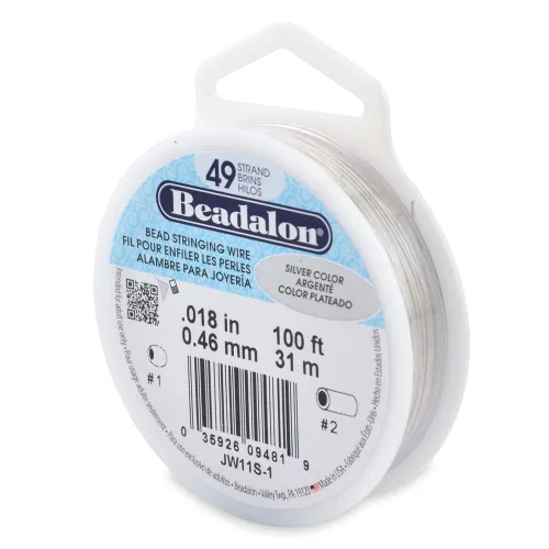 Miniatura 8 de Beadalon Alambre de cuerda de cuentas de acero inoxidable de 49 hebras, 0.036 pulgadas / 0.036 in, negro, 100 pies / 101.7 ft