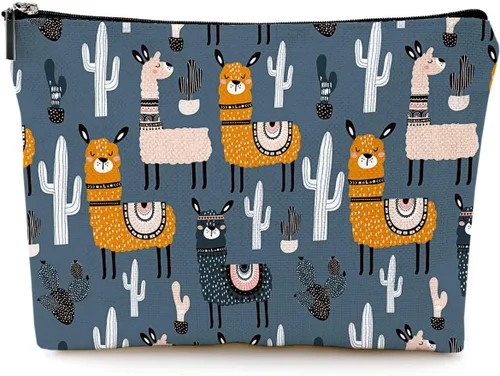 Miniatura 28 de Pequeña bolsa de maquillaje para monedero, bonita lona impermeable, bolsas de cosméticos para mujeres, con cremallera, bolsa de aseo de viaje