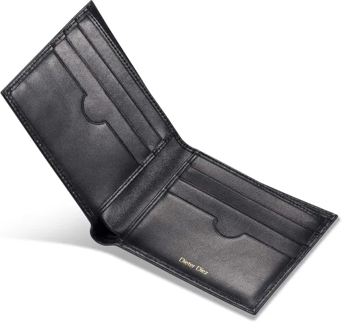 Miniatura 14 de HISCOW Billeteras plegables de cuero de grano completo para hombres, billetera minimalista delgada para hombre, regalos para papá, cumpleaños, día