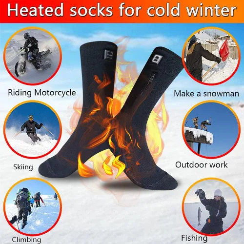 Miniatura 3 de Calcetines térmicos con batería recargable, calentador térmico para invierno con calefacción eléctrica para hombres y mujeres