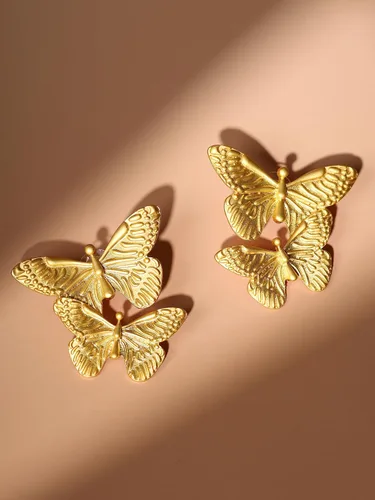 Miniatura 7 de OJERRY Aretes de corazón de mariposa chapados en oro para mujeres, accesorios de regalo para niñas adolescentes, cosas de moda