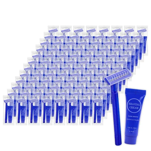 Miniatura 8 de Juego de crema de afeitar desechable, máquinas de afeitar manuales envueltas individualmente a granel con mini crema de afeitar suave, artículos