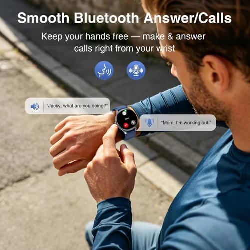 Miniatura 3 de Fitpolo Reloj inteligente para hombres y mujeres, Android iPhone, rastreador de actividad física HD de 1.27 pulgadas con llamadas y respuesta