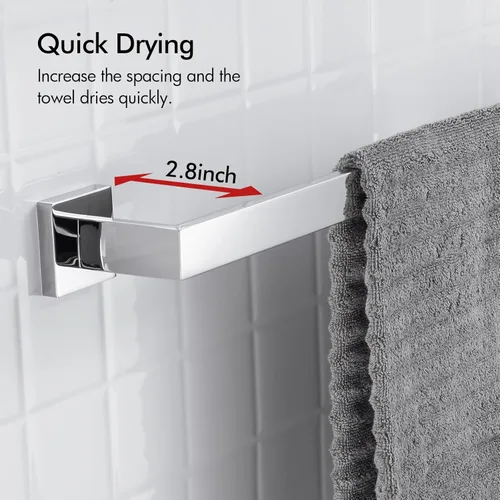 Miniatura 7 de BANOLUX - Toallero individual de 12 pulgadas para baño, toallero para baño, montado en la pared, soporte de toalla de mano de acero inoxidable Cromo