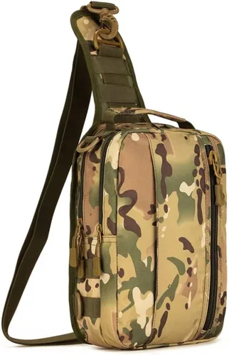 UNISTRENGH Mochila táctica militar para el pecho, mochila Molle, bolsa de hombro casual, equipo cruzado, CP Camouflage
