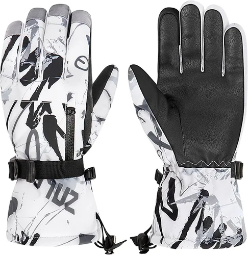 American Trends Guantes de esquí para hombres y mujeres, impermeables, guantes de esquí para nieve para invierno y snowboard