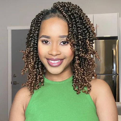 Fulcrum Cabello Passion Twist de 10 pulgadas, 8 paquetes de cabello de ganchillo Passion Twist para mujeres negras, cabello pretrenzado de ganchillo