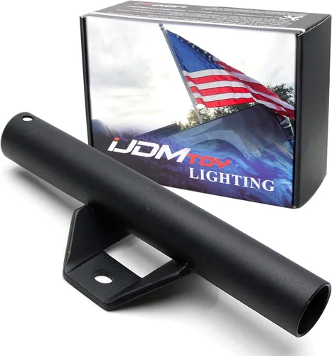 iJDMTOY Kit de soporte de bandera de montaje lateral para carril de caja de camión, compatible con Toyota Tundra Tacoma, también otros camiones con