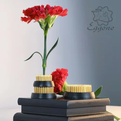 Miniatura 9 de 3 ranas de flores para suministros de arreglos florales, arreglos florales japoneses Ikebana Kenzan, ranas de alfiler para flores con base de goma