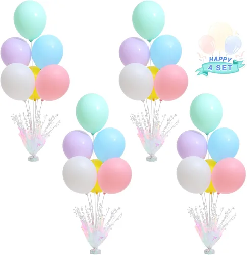 Miniatura 33 de 2 Juego de Globos de Mesa Negros con Spray de Aluminio para Centro de Mesa con Globos Negros y de Confeti, Kit de Soporte para Decoración de Mesa