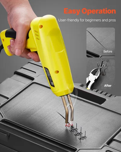 Miniatura 5 de VEVOR Kit de soldadura de plástico, pistola de soldadura de plástico de 220 W con 1200 grapas calientes y 76 varillas de soldadura, pistola