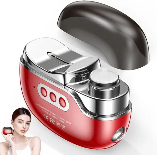 Miniatura 9 de Cortaúñas eléctrico 3 en 1 con luz y 3 velocidades, recortadora de uñas, pulidora y almacenamiento de clips, lima de uñas automática recargable por