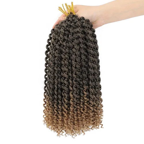 Miniatura 27 de Dansama - 7 paquetes de extensiones de cabello trenzado ondulado Passion Twist, extensiones de cabello de trenzas con ganchillo estilo mariposa, #1B
