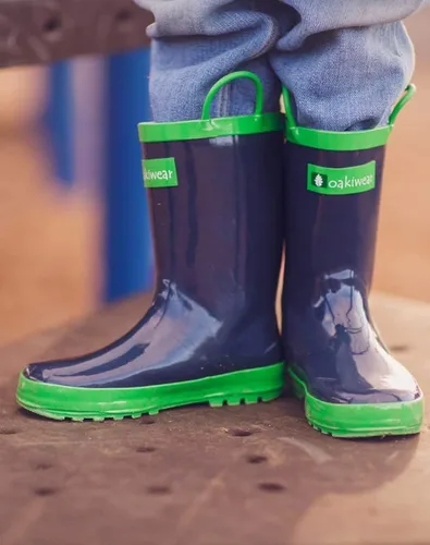 Miniatura 6 de OAKI Botas de lluvia de goma impermeables para niños con asas fáciles de poner