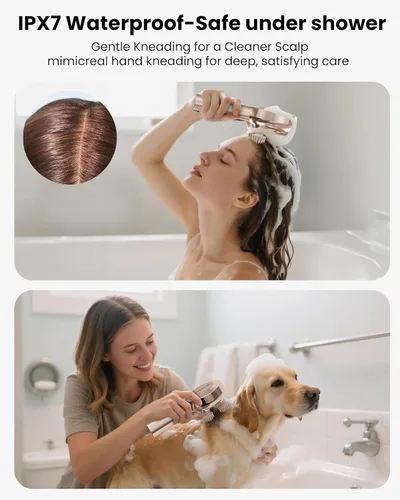 Miniatura 4 de COMFIER Masajeador de mano para el cuero cabelludo para el crecimiento del cabello, masajeador de cabeza inalámbrico, 3 modos y 8 garras