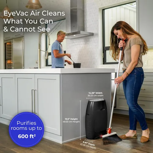 Miniatura 3 de EyeVac Air - Purificador de aire HEPA 2 en 1 y recogedor automático de vacío sin contacto, ultra rápido y potente, cubre 600 pies cuadrados