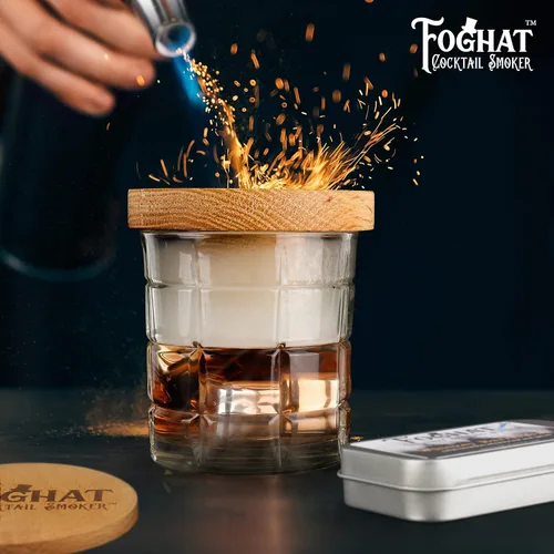 Miniatura 8 de Foghat Cocktail Smoker - Kit ahumador de cócteles Foghat con combustible de virutas de madera de roble de barricas de whiskey bourbon, nogal ginebra