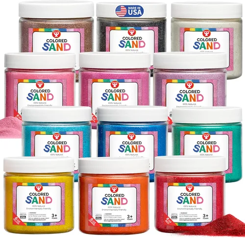 Miniatura 39 de Hygloss Arena de colores para manualidades – Botella de 1 libra, magenta – Juegos de arte de arena fina y colorida vibrante para niños – Actividades