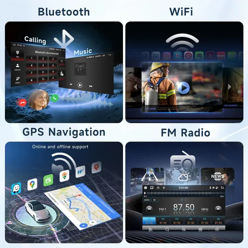 Miniatura 4 de 2G+64G Android 13 Radio de coche estéreo para Ford F150 Radio 2004-2008 para F250 F350 2008-2016, pantalla táctil de 10.1 pulgadas estéreo de coche