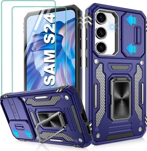Miniatura 202 de Gritup para Samsung Galaxy S22 Funda con protectores de pantalla HD de 2 paquetes y cubierta deslizante para la cámara, protección contra caídas