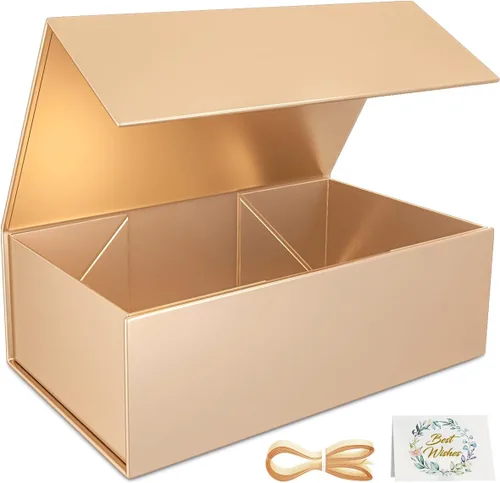 Miniatura 12 de RYDDOY Caja de Regalo Negra, 9.5x6x3'' Cajas de Regalo para Regalos con Tapas Cierre Magnético Rectangular Plegable para Caja de Propuesta
