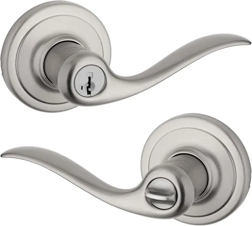 Miniatura 20 de Kwikset Tustin Manija de Puerta de Paso Interior, Palanca para Puertas de Armario y Pasillo, Palanca de Manija Reversible Sin Bloqueo, Bronce Bronce