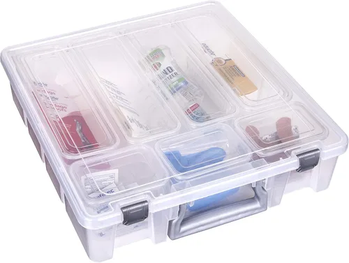 Miniatura 7 de AB Designs 6967ABD Super Satchel con 9 contenedores mezclados en el interior, contenedor apilable para organización de almacenamiento en el hogar